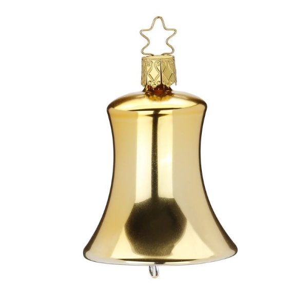 Inge-Glas Christbaumanhänger Glocke 6,5 cm inkagold glanz