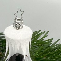 Inge-Glas Christbaumanhänger Eiszapfen Glocke 6,5 cm, silber glanz