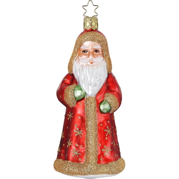 Inge-Glas Christbaumanhänger Weihnachtsmann Froh und munter, 13 cm, bunt