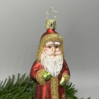 Inge-Glas Christbaumanhänger Weihnachtsmann Froh und munter, 13 cm, bunt