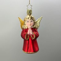 Inge-Glas Christbaumanhänger Engel, 10,5 cm, rot