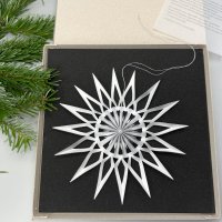 DWM Weihnachtsstern Design B modern silber 16 cm