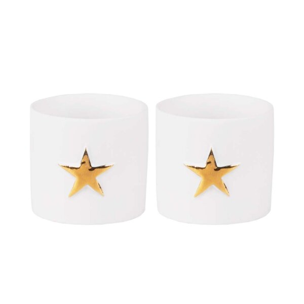 Räder Design Teelicht 2-er Set Sternenlichtlein gold 4,5 cm