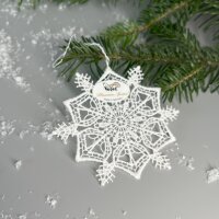 VOGEL Stickerei - Fensteranhänger Schneestern,...