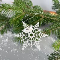 VOGEL Stickerei - Fensteranhänger Schneeflocke...