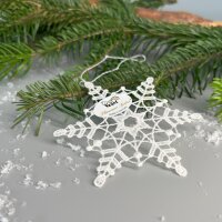VOGEL Stickerei - Fensteranhänger Schneeflocke...