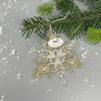 VOGEL Stickerei - Fensteranhänger Schneekristall...