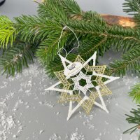 VOGEL Stickerei - Fensteranhänger Winterkristall...