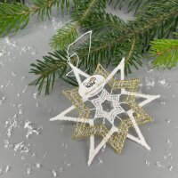 VOGEL Stickerei - Fensteranhänger Winterkristall...