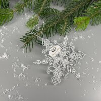 VOGEL Stickerei - Fensteranhänger Schneekristall...