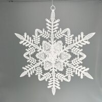 VOGEL Stickerei - Fensteranhänger Schneekristall 3,...