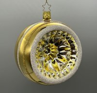 Inge-Glas Kugel 8 cm Ornament Reflex gold