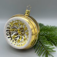 Inge-Glas Kugel 8 cm Ornament Reflex gold