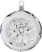 Inge-Glas Kugel 10 cm Ornament Reflex silber