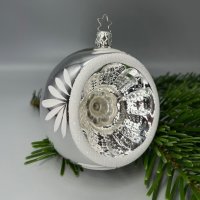 Inge-Glas Kugel 8 cm Ornament Reflex silber